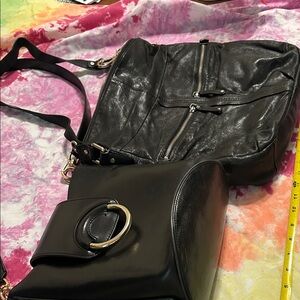 2 Banana Republic black leather bags